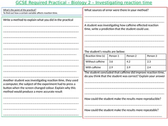 AQA B2 Required Practical Student sheets