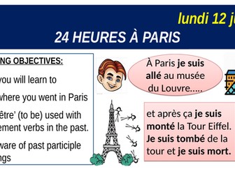 Mes 24 heures à Paris with être verbs