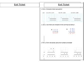 White Rose Maths - Year 7 - Column Addition - Exit Ticket