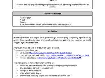 Hockey Skill Drill Challenge - Tackling & Recapping Previous Sessions