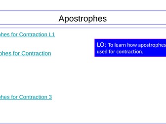 Apostrophe for Contraction