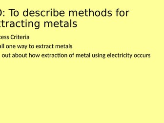 Extraction of metals - electrolysis