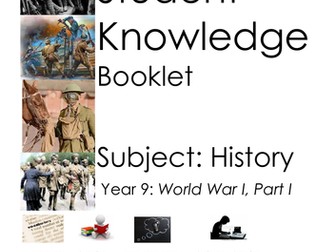 WW1 knowledge rich curriculum booklet - History KS3