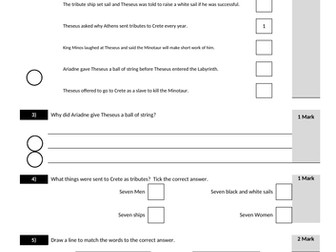 Theseus and the Minotaur Unit of reading
