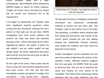 Y6 Newspaper Article unit