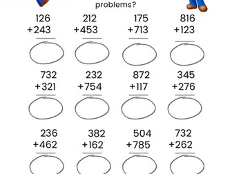 Mario 3 digit addition algorithm method column addition