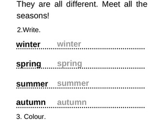 ESL seasons worksheets, autumn version (A1)