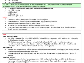 Edexcel A level Geography Globalisation Case studies