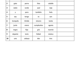 Viva 1-3 Vocab Odd One Out