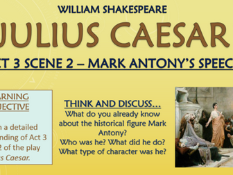 Julius Caesar - William Shakespeare - Act 3 Scene 2 - Mark Antony's Speech!