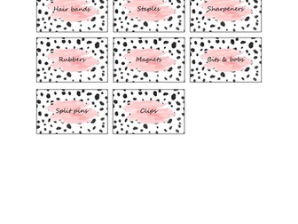 Desk organizer labels