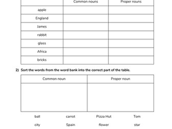 Common nouns and proper nouns