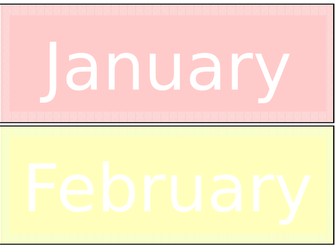 Pastel Rainbow Months of the Year