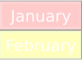 Pastel Rainbow Months of the Year
