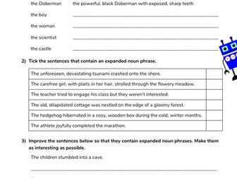 Expanded noun phrases