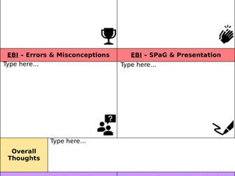 Whole Class Feedback/Marking Sheet