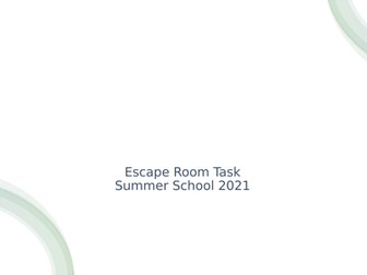 Escape Rooms maths problem solving task