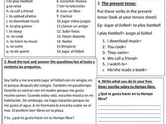 KS3-Mi tiempo libre worksheet