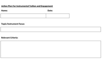 Action Plan / Practice Plan Template