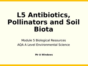 A Level Environmental Science (7447) - Module 5 Biological Resources