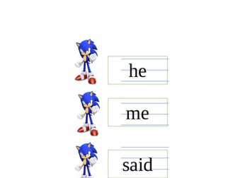 Sonic themed spelling List