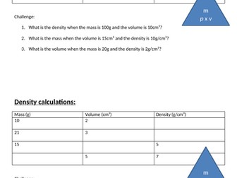 Density regular shaped objects