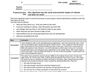 EPQ on the social and economic impacts of Indian colonialism