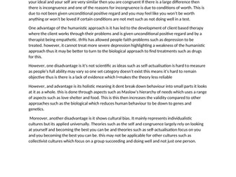 descibe and evaluate the humanistic approach