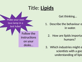 Lipids AQA Biological Molecules - A Level Biology