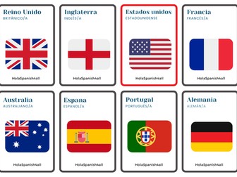 Spanish flashcards: countries and nationalities