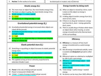 AQA GCSE physics knowledge organiser