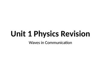 BTEC Level 3 Applied Science Unit 1 Physics Revision