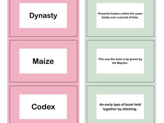 Vocab Card Game Maya