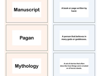 History Vocab Card Game Year 5