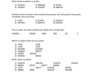Place Value Fluency Year 5