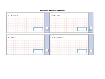 Arithmetic Practice Year 6