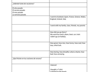Assessment vocabulary booklet for Viva 2