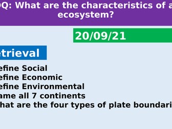 SUSTAINING ECOSYSTEMS - OCR B GEOGRAPHY SCHEME OF WORK