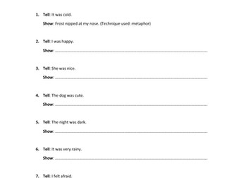 Improving Writing - Show Don't Tell