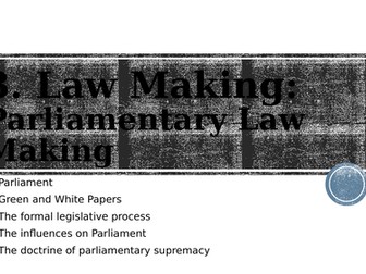 3. Parliamentary Law Making