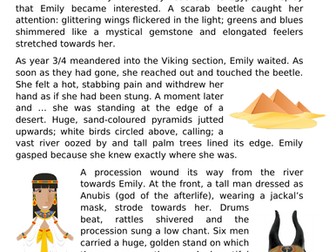 Ancient Egyptians T4W story and whole class guided reading - Time Slip Scarab Y3 Y4