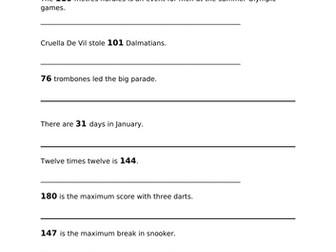 SPELLING NUMBERS UP BETWEEN 20 AND 200