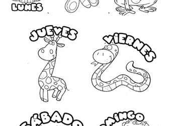 Days of the Week Spanish Colouring