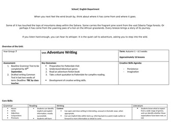 Year 7 Adventure Fiction and Adventure Writing SOW