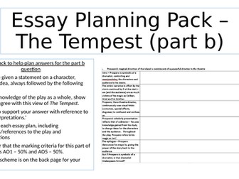 The Tempest - essay questions and plans