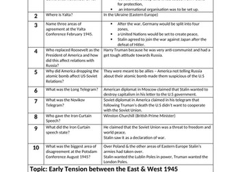 Retrieval booklets - AQA GCSE Cold War