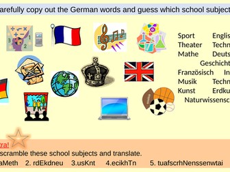 School Subjects Schulfaecher Lieblingsfach Favourite Likes Dislikes