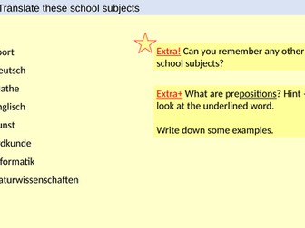 Das Schulgelaende School Grounds Facilities with Prepositions