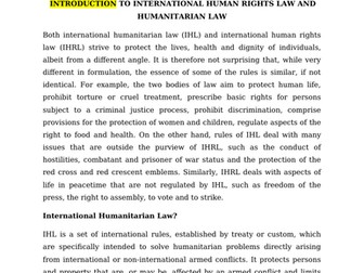 INTERNATIONAL HUMAN RIGHTS  AND HUMANITARIAN