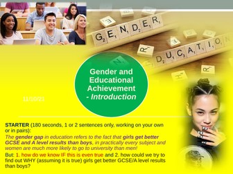 Gender and Educational Achievement - Introduction